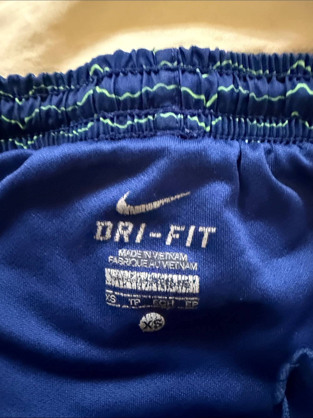 Nike Blue Dri-FIT Shorts with Lime Accent - Picture 2 of 2